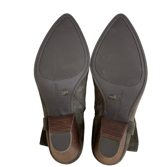 Lucky Brand Women’s Majoko Suede Mid-calf Harness Boots Size 7.5 Dark Moss Green - Picture 8 of 9